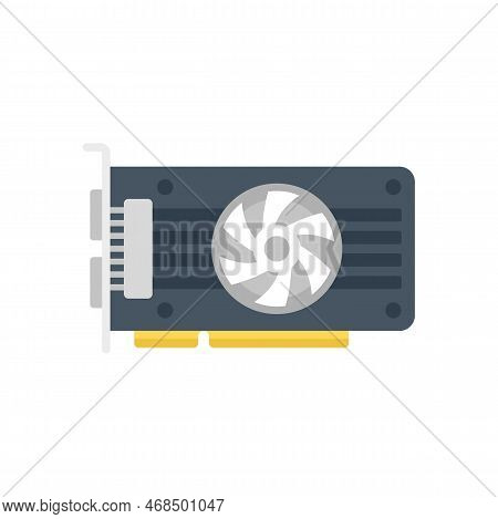 Cpu Video Card Icon Flat Vector. Computer Gpu. Display Pci Isolated