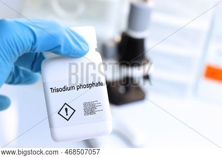 Trisodium Phosphate In Bottle , Chemical In The Laboratory And Industry, Chemicals Used In The Analy