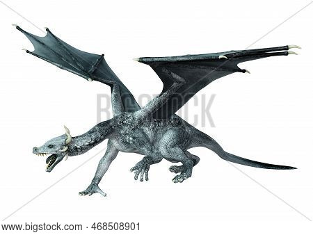 3D Rendering Fairy Tale Dragon On White