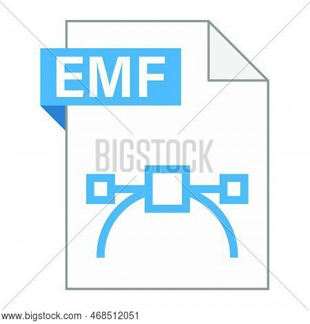 Modern Flat Design Of Emf File Icon For Web. Simple Style