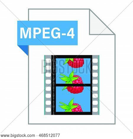 Modern Flat Design Of Mpeg-4 File Icon For Web. Simple Style