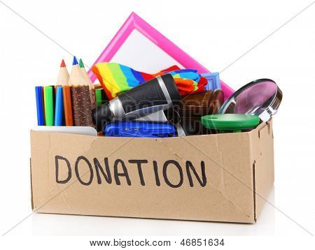 Boîte de donation isolé on white