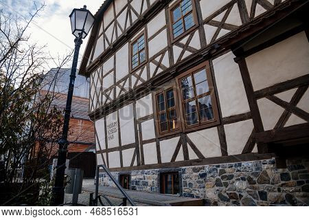 Wernigerode, Saxony-anhalt, Germany, 29 October 2022:  Museum Schiefes Or Crooked Haus, Historic Old
