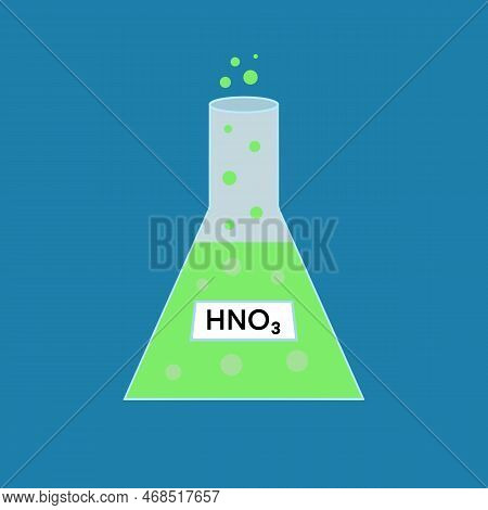 Illustration, Nitric Acid  In Glass, Chemical In The Laboratory And Industry, Corrosive Chemical