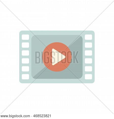 Movie Clip Icon Flat Vector. Web Interface. Software App Isolated