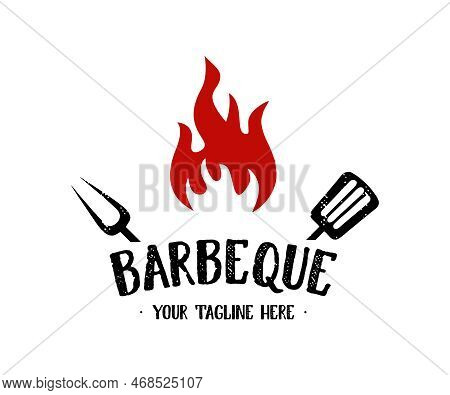Barbecue And Grill Logos, Emblems, Labels, Badges Logo Design. Barbecue, Grill And Bar With Fire, Gr