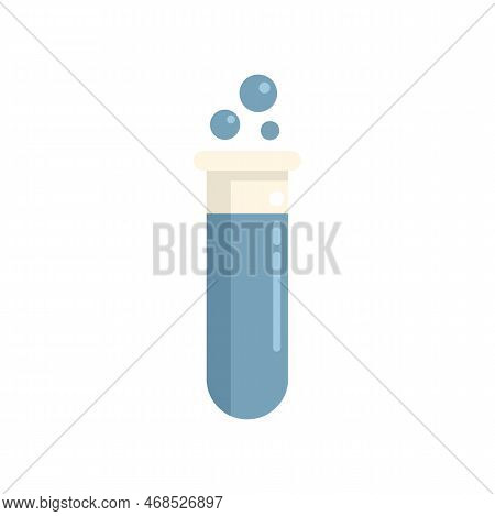 Boiling Test Tube Icon Flat Vector. Lab Research. Genetic Chemistry Isolated
