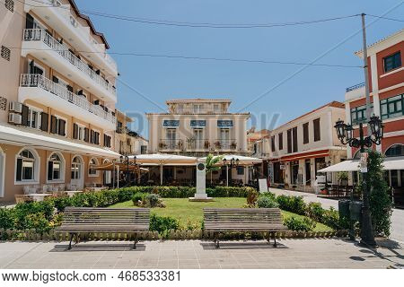 Lefkada, Greece - July 9, 2022: Hotel Boschetto, Lefkada