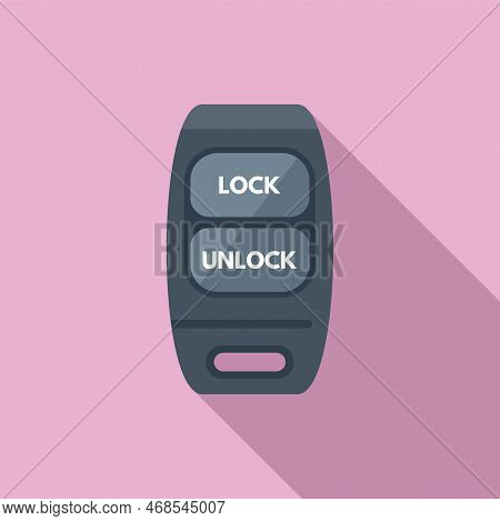 Vehicle Lock Key Icon Flat Vector. Smart Button. Service Unlock