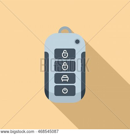 Business Vehicle Car Key Icon Flat Vector. Smart Button. Lock Service