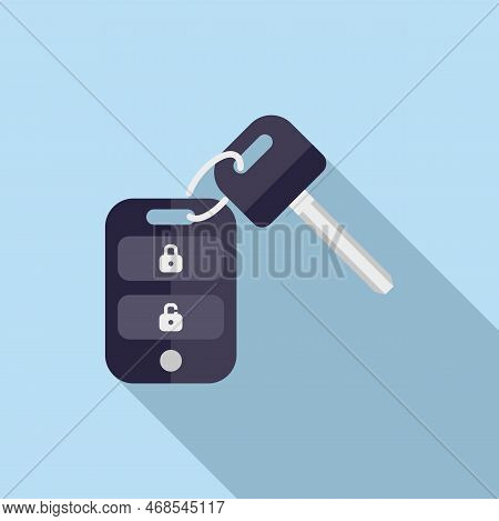 Mobile Car Key Icon Flat Vector. Remote Button. Lock Service