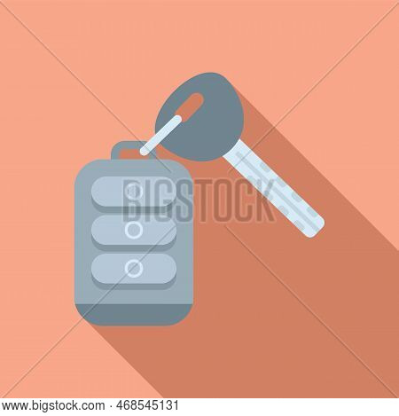 Automobile Car Key Icon Flat Vector. Smart Remote Button. Digital System