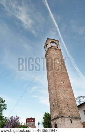 Adana Great Clock Tower (büyük Saat In Turkish Language) In Turkey. The Clock Tower In The City Of A