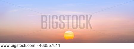 Beautiful Sky Painted By The Sun Leaving Bright Golden Shades.dense Clouds In Twilight Sky In Winter