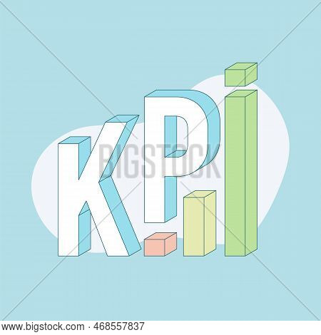 Kpi Acronym Modern Flat Thin Line Vector Icon. Key Performance Indicator Business Concept. Lettering