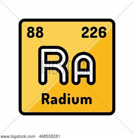 Radium Chemical Element Color Icon Vector. Radium Chemical Element Sign. Isolated Symbol Illustratio