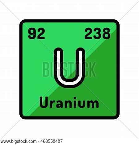 Uranium Chemical Element Color Icon Vector. Uranium Chemical Element Sign. Isolated Symbol Illustrat