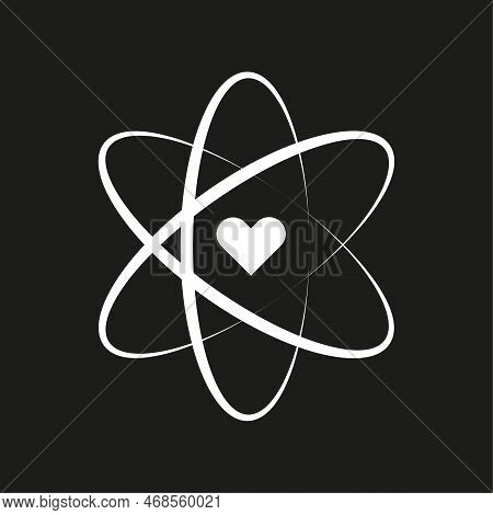 3d Orbits Of Science Heart. Medical Concept. Vector Illustration.