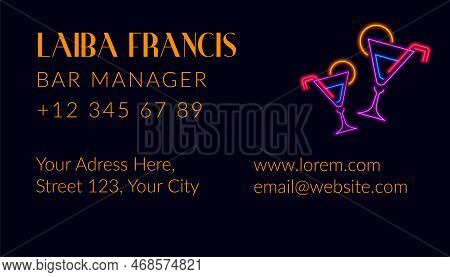Bar Manager Business Card, Address And Information