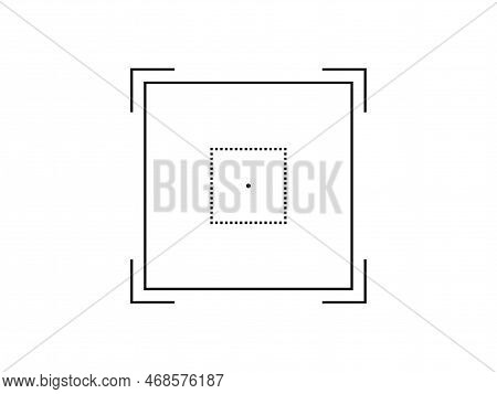 Vector Target Aim, Focus Icon, Square Camera Frame Or Photo Viewfinder Screen Illustration At White 