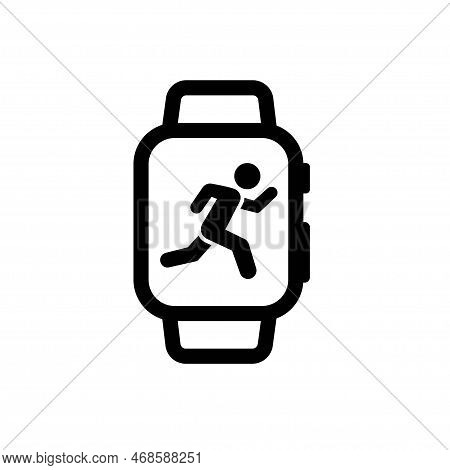 Smartwatch Outline Vector Icon. Thin Line Black Smartwatch Icon, Flat Vector Simple Element Illustra