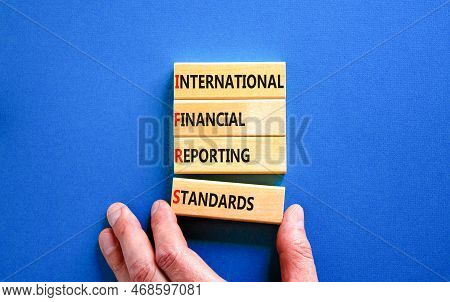 Ifrs Symbol. Concept Words Ifrs International Financial Reporting Standards On Block On Beautiful Bl