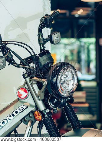 Nakhon Pathom,thailand-january 7, 2023 : View Of Honda Super Cub C 125 Motorcycle Classic 125Cc. Col