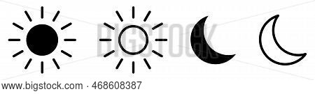 Day And Night Icon Set. Design Can Use For Web And Mobile App.