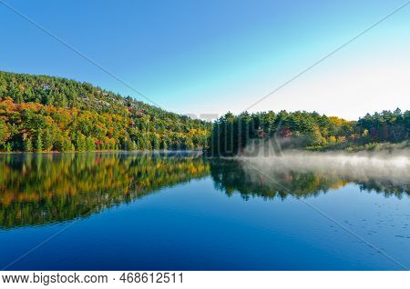 Sunrise Above Forest Lake In Killarney Park, Canada