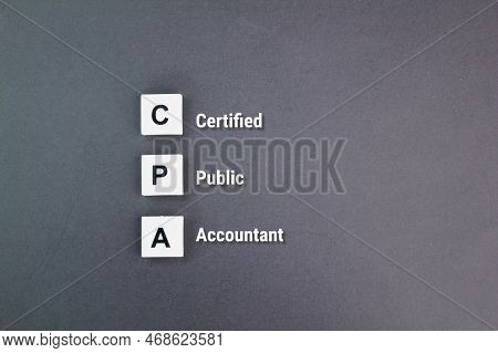 The Letters Of The Alphabet Cpa Or With The Word Certified Public Accountant