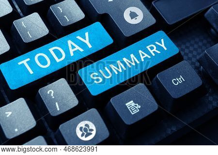 Conceptual Caption Summary. Word Written On Brief Statement Abstract Synopsis Concise Abbreviated Ve