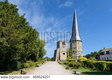 Bergues, France - July 5. 2022: An Ancient Monastery On A Hill In France, Sunny Day In Summer