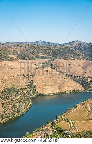 Viewpoint Of Vargelas Allows To See A Vast Landscape On The Douro And Its Man-made Slopes. Douro Reg