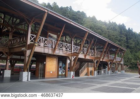 Alishan, Taiwan- 7 Dec, 2022: View Of Alishan Station In Alishan National Forest Recreation Area In 