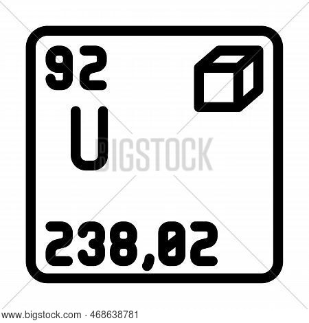 Uranium Chemical Element Line Icon Vector. Uranium Chemical Element Sign. Isolated Contour Symbol Bl