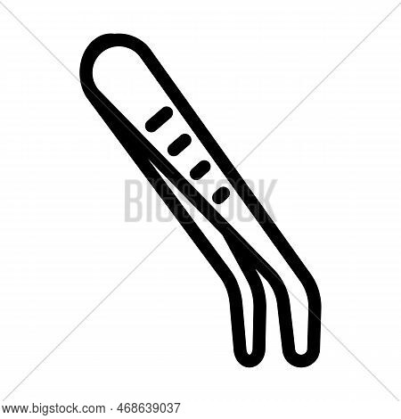Tweezers First Aid Line Icon Vector. Tweezers First Aid Sign. Isolated Contour Symbol Black Illustra