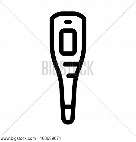 Oral Thermometer First Aid Line Icon Vector. Oral Thermometer First Aid Sign. Isolated Contour Symbo