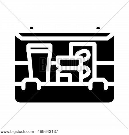 First Aid Kit Medicine Glyph Icon Vector. First Aid Kit Medicine Sign. Isolated Symbol Illustration