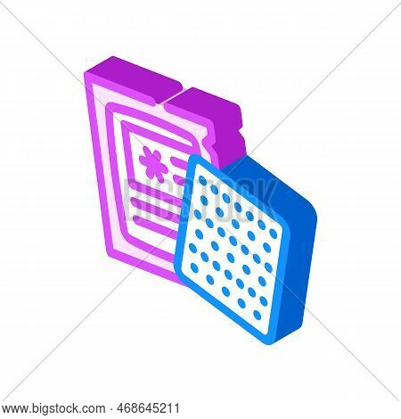 Sterile Gauze Pads First Aid Isometric Icon Vector. Sterile Gauze Pads First Aid Sign. Isolated Symb