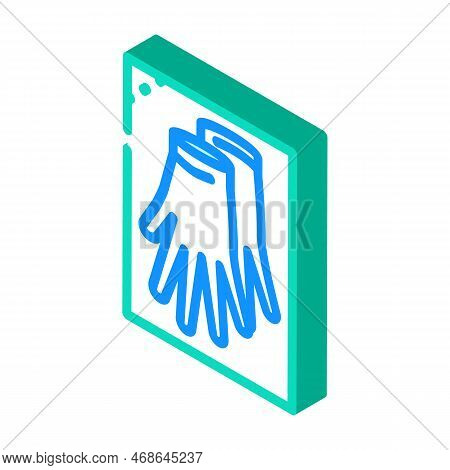 Nonlatex Gloves First Aid Isometric Icon Vector. Nonlatex Gloves First Aid Sign. Isolated Symbol Ill