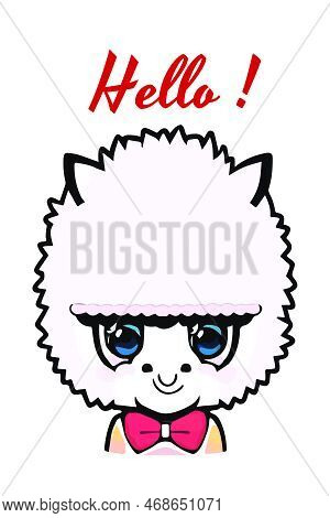 Llama Fashion Cartoon Alpaca. Lama Animal Vector Isolated Illustration. Cute Funny Digital Art. Desi