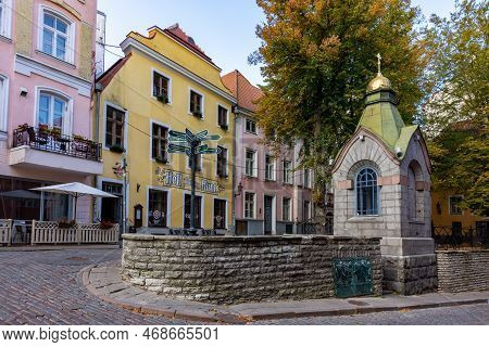 Tallinn, Estonia - September 2022: Architecture Of Pikk Street In Old Town