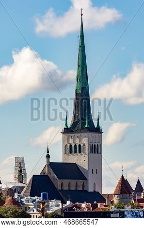 St. Olaf's Church (oleviste Kirik) In Tallinn Old Town, Estonia