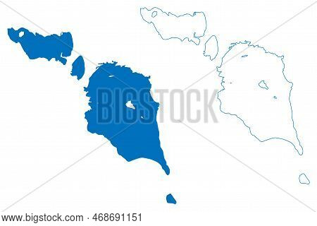 Lake Alakol And Sasykkol (republic Of Kazakhstan) Map Vector Illustration, Scribble Sketch Map