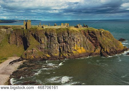 Dunnotar Castle In Stonhaven With Views From Afar