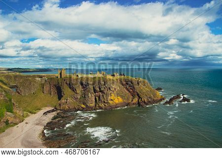 Dunnotar Castle In Stonhaven With Views From Afar