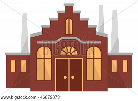 Manufacturing Building Icon. Industrial Architecture. Elictricity Power