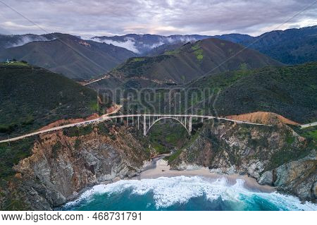 Bixby Creek Bridge Also Known As Bixby Canyon Bridge, On The Big Sur Coast Of California, Is One Of 