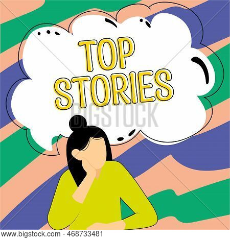 Text Showing Inspiration Top Stories. Word For Most Read Important News Information Messages Headlin