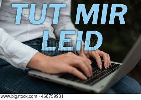 Conceptual Caption Tut Mir Leid. Business Showcase Asking Forgiveness For What Have Been Done In The